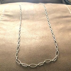 Long silver necklace